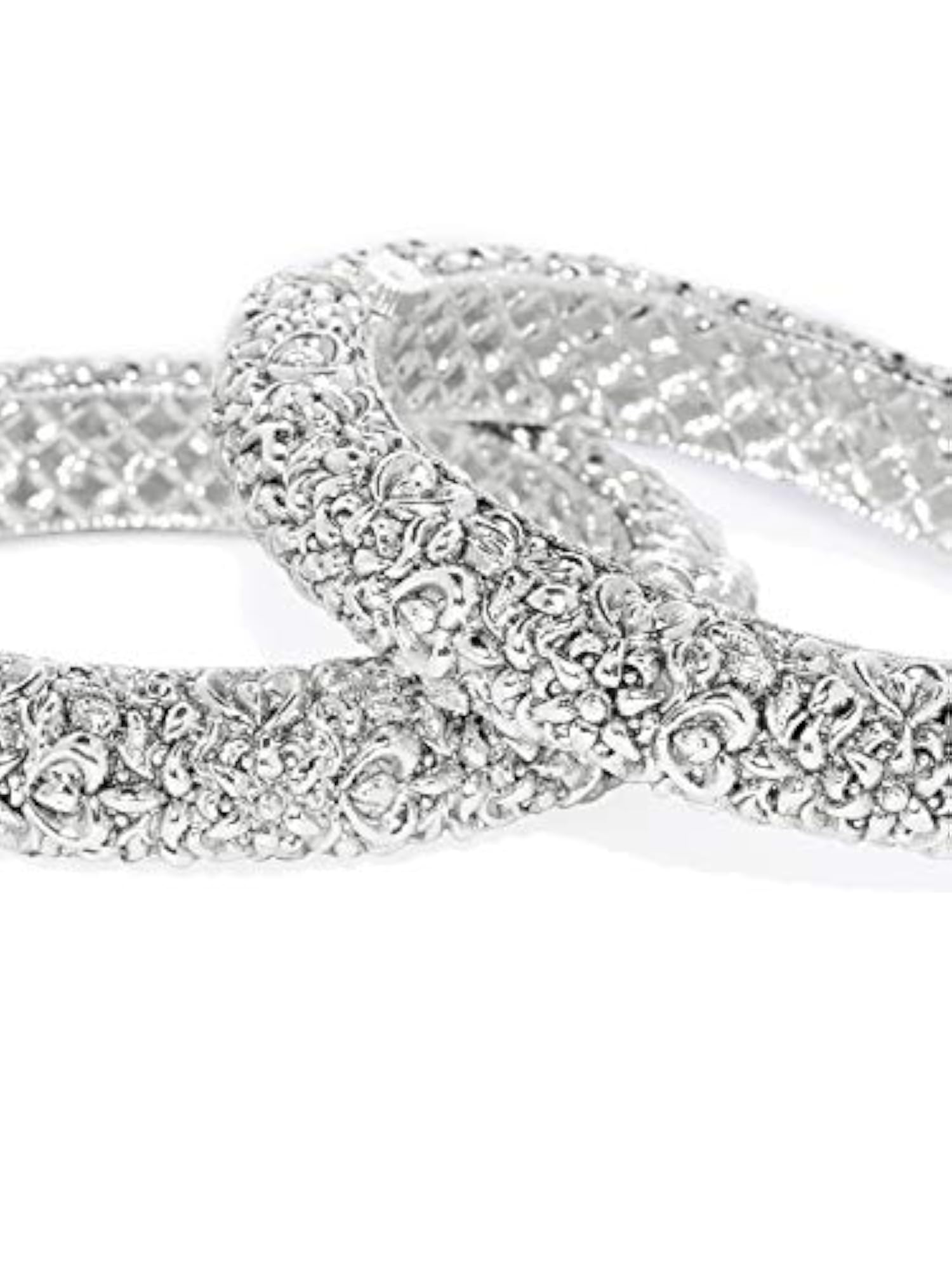 Silver Kada Bangles (Size 2.2), Navratri Jewellery